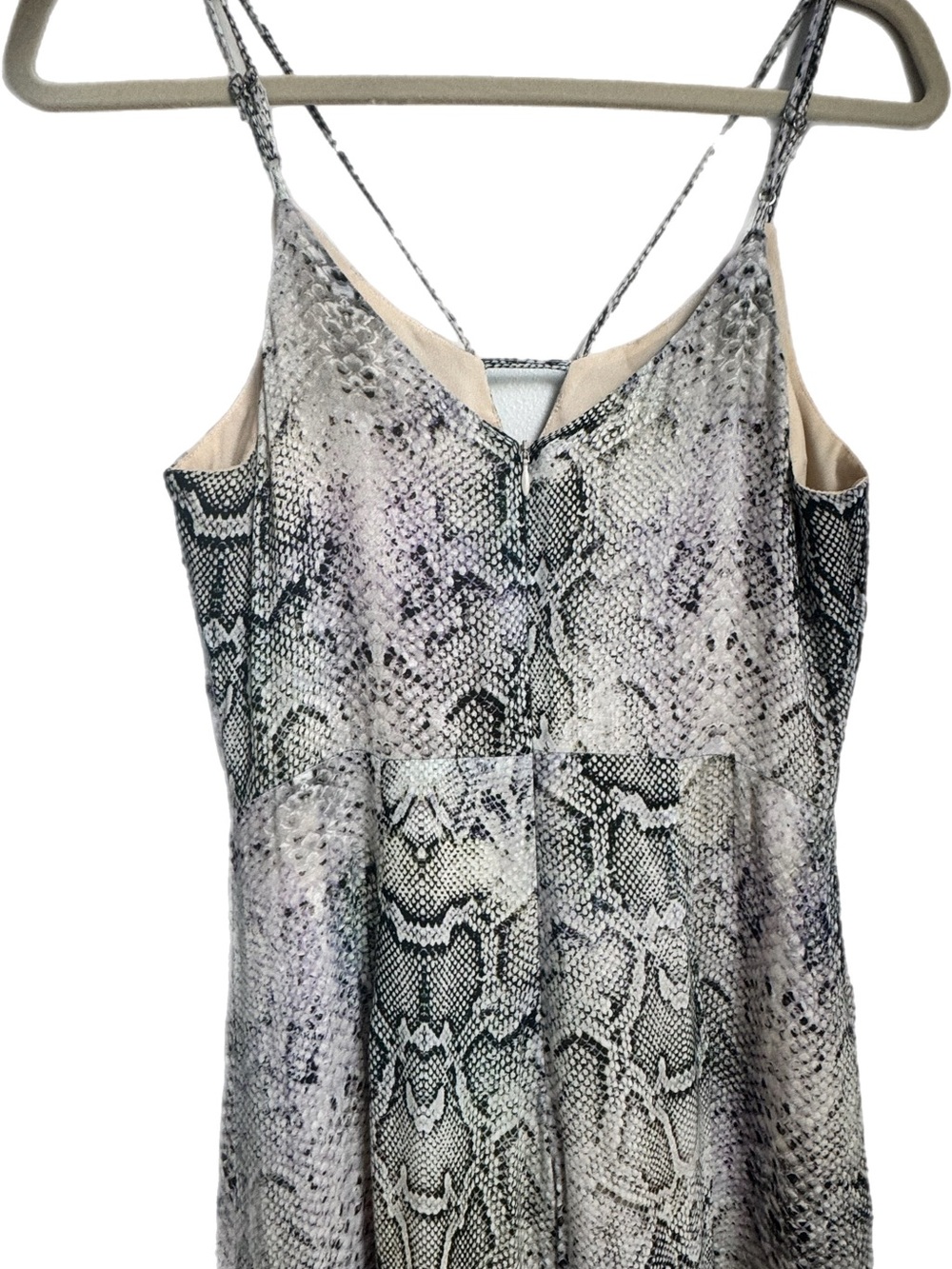 Lavender Brown Snake Print Romper – Boho Halter Shorts Jumpsuit Size S